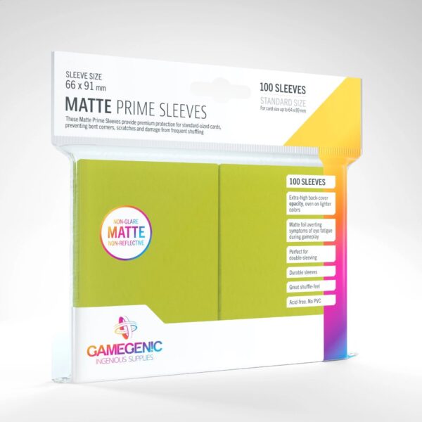 GameGenic - MATTE Prime Sleeves: Lime (100)