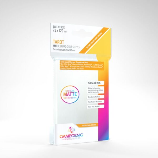 Gamegenic MATTE Sleeves: 73mm x 122mm (ORANGE)