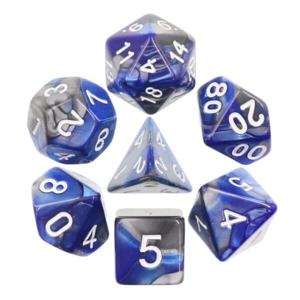 (Silver+Blue) Blend color dice set
