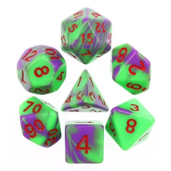 Red font Blend color dice set