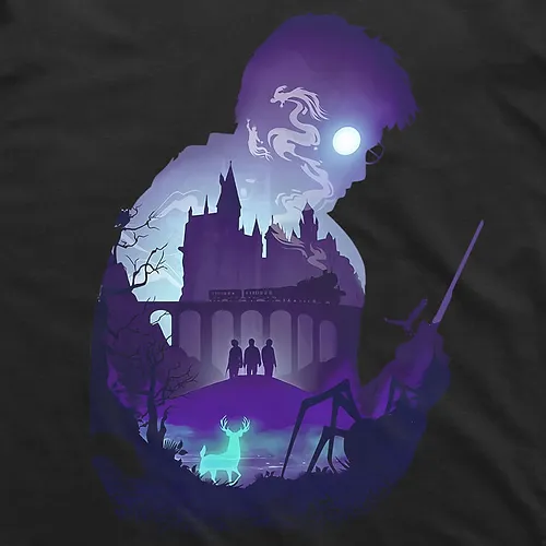 Harry Potter: Silhouette (Black) Sleeve T-Shirt