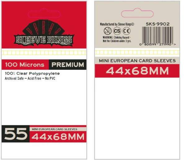 Sleeve Kings Board Game Sleeves Mini European (44mm x 68mm)