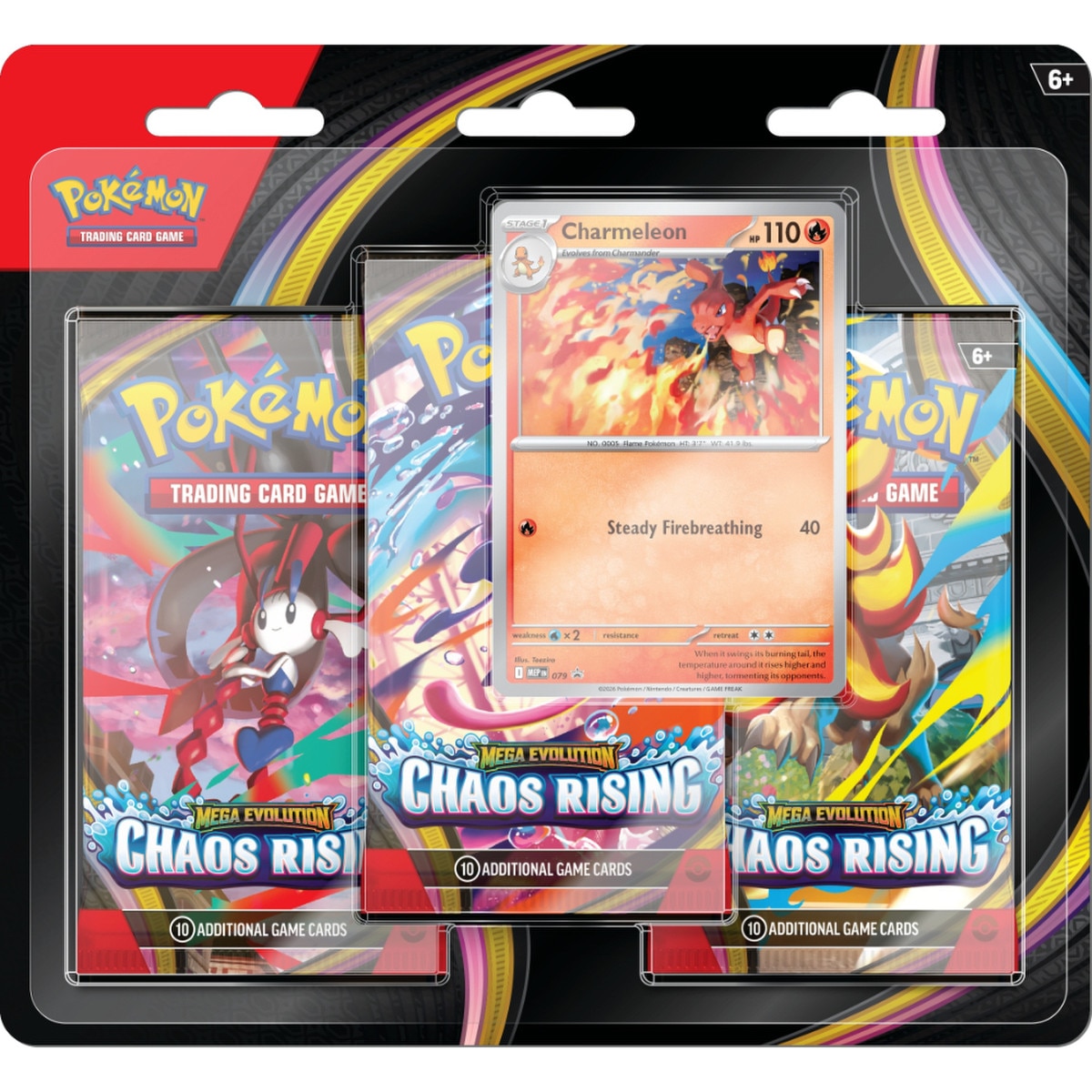 (PREORDER) Pokemon: Mega Evolution Chaos Rising: 3 pack Blister