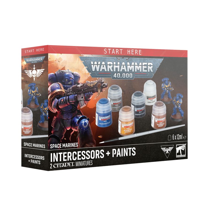 (PREORDER) Warhammer 40,000: Space Marines: Intercessors + Paints