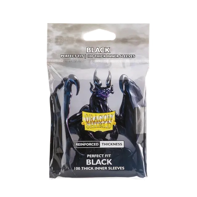 Dragon Shield: Black Perfect Fit 100 Micron Thick Inner Sleeves